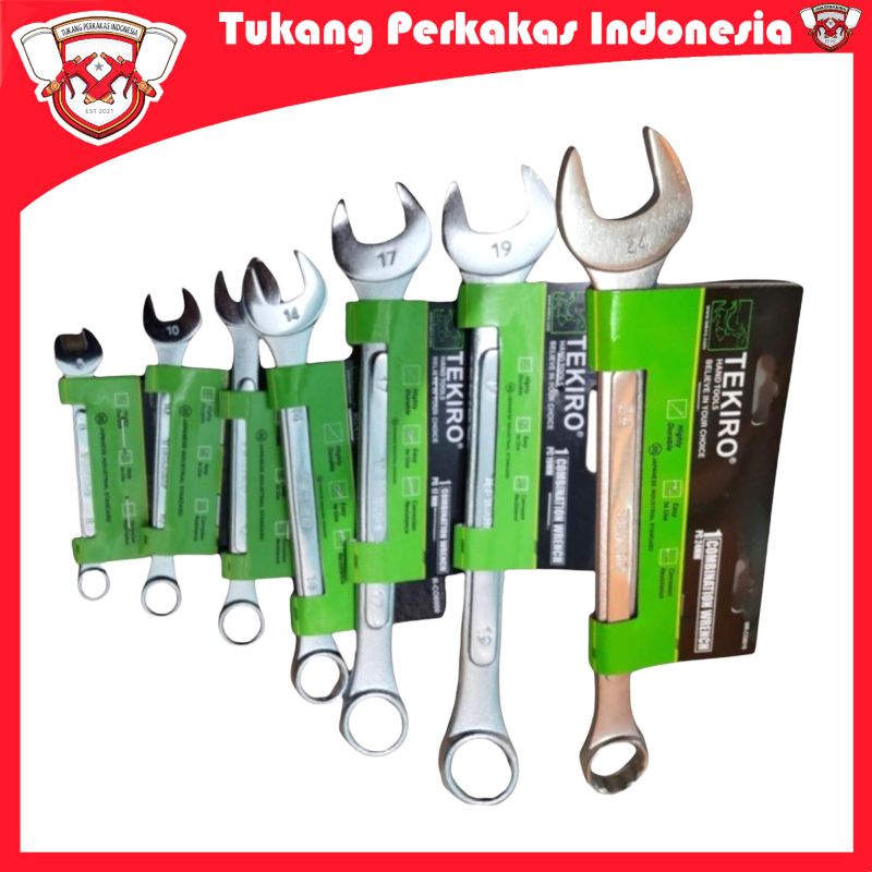 Tekiro Paket 7pcs Kunci ring pas 8,10,12,14,17,19,20mm 8-20mm