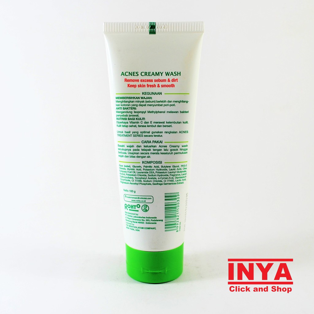 Sabun Muka Cair MENTHOLATUM USA ACNES CREAMY WASH 100gr - ACNES TREATMENT SERIES