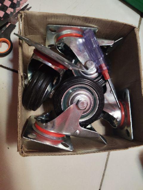 Roda Caster Kaster 3 Rem Roda Troli Karet Etalase Caster 3 Inch