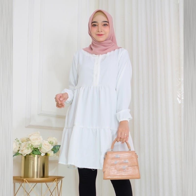 TUNIK PUTIH JUMBO L XL XXL XXXL LD 100-130