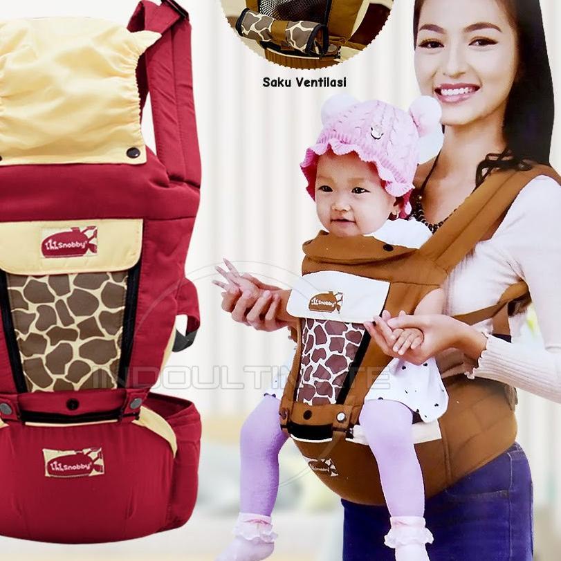 ➤ 6in1 Posisi Hipseat Gendongan Duduk + Penutup Kepala SNOBBY BY-552 Gendongan Depan Gendongan Bayi 