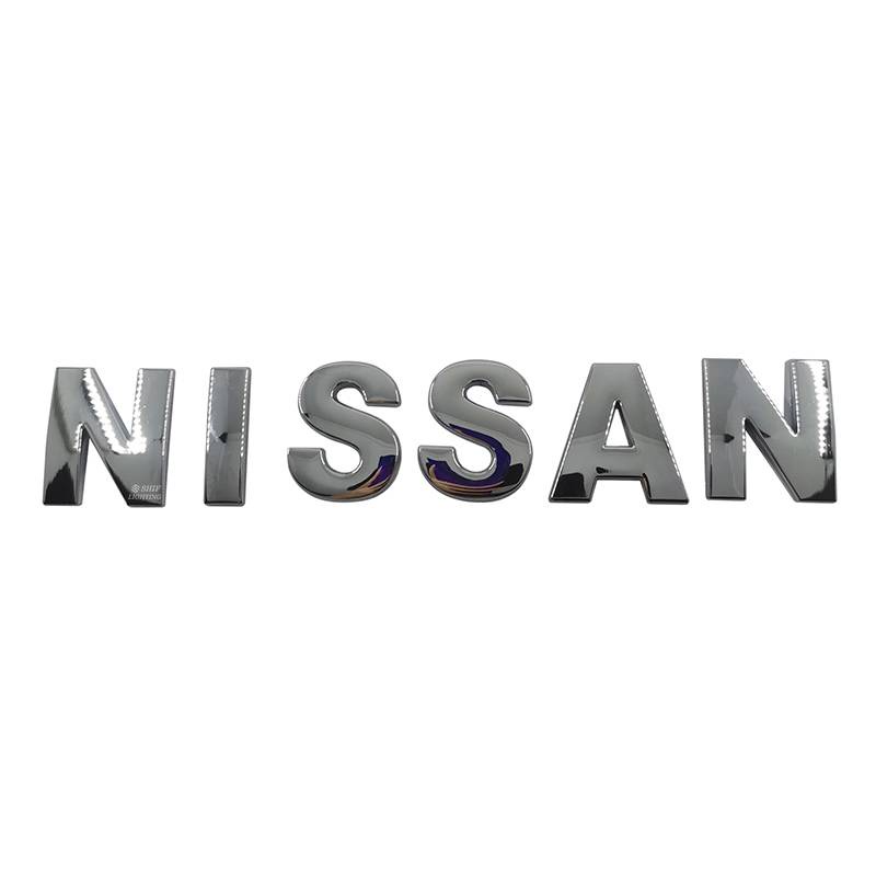 NISSAN Hood Emblem DIY Letter 45mm Chrome/Black Car Decals Stickers