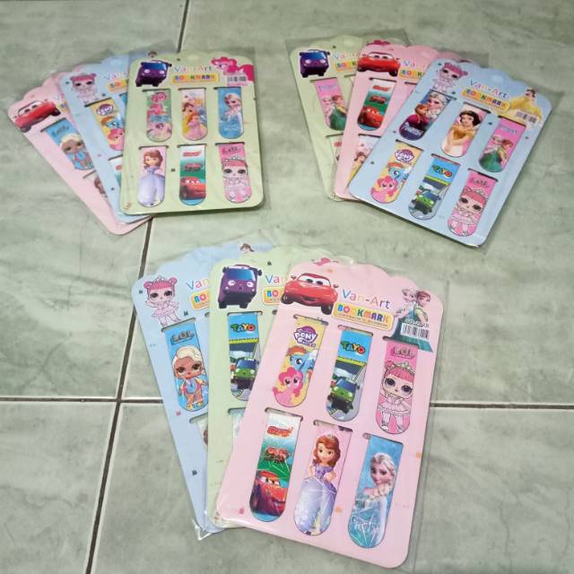 

6 pcs magnetic bookmark / pembatas buku magnet