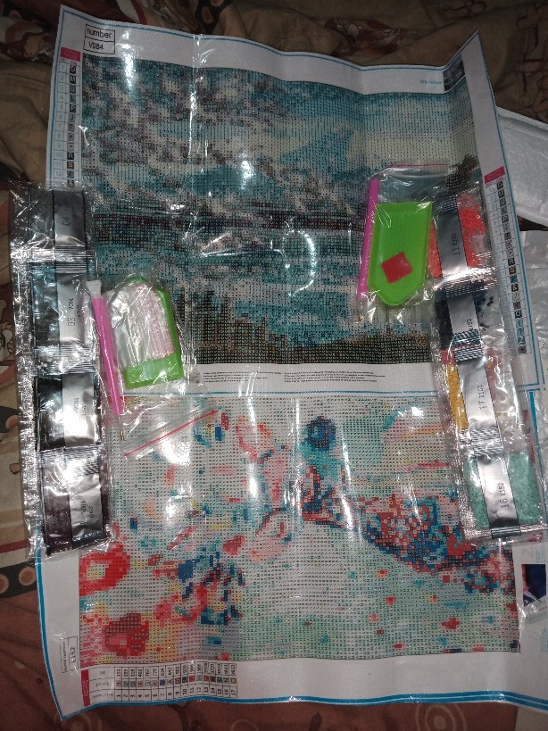 ♪5d Diy Full Drill Diamond Painting Colorful Deer Cross Stitch Embroidery