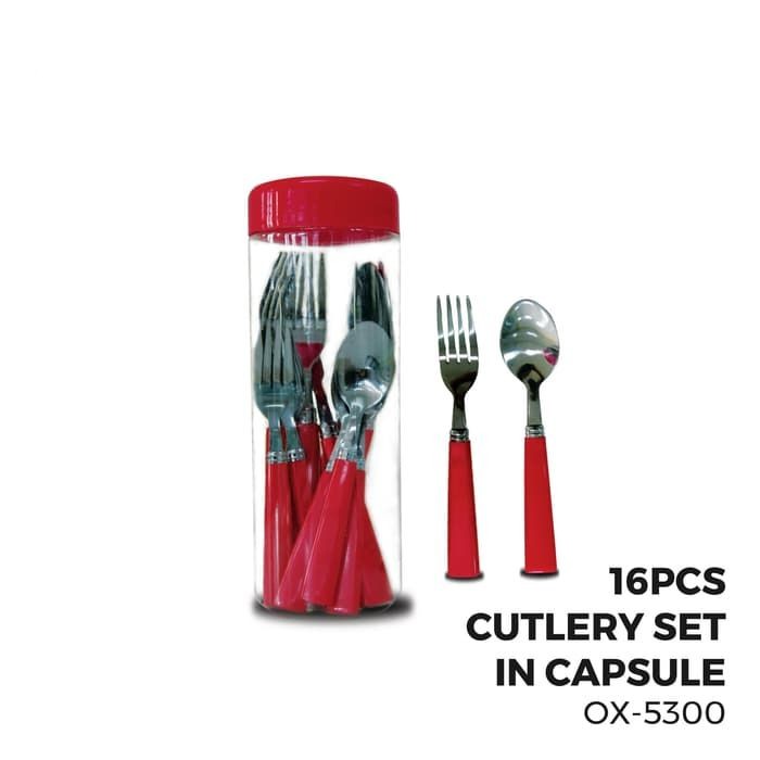 Oxone OX-5300 Cutlery Set 16PCS In Capsule - Sendok Garpu Set