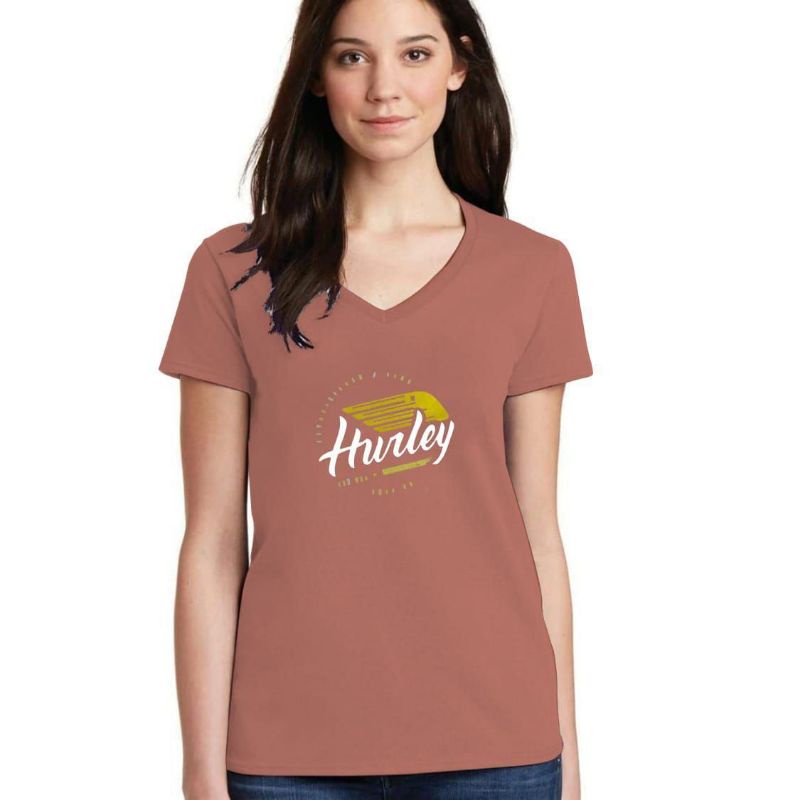 KAOS HURLEY VNECK WANITA SALEM TSHIRT HURLEY ATASAN WANITA HURLEY