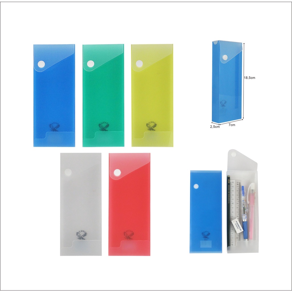 

Kotak Pensil Plastik Transparan / Tempat Pensil / Tepak Pensil / Plastic Pencil Case EAGLE