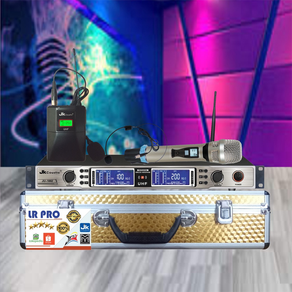 Microphone Jk coustic JU 1002 HC+HS (Mic Handle+Mic Body Pack+Headset)