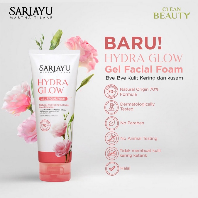 ❤ jselectiv ❤ SARIAYU HYDRA GLOW Facial Foam (Sabun Muka) I Face Serum | SKINCARE UNTUK KULIT KERING KUSAM dari SARIAYU HYDRA GLOW Series