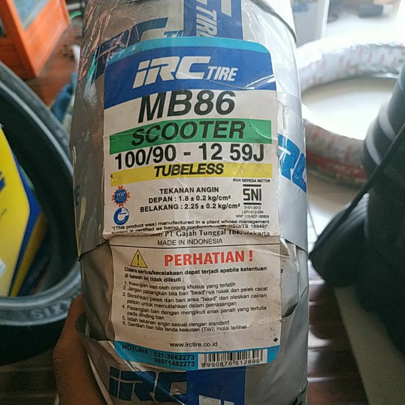 ban IRC 100/90-12 Scoopy depan