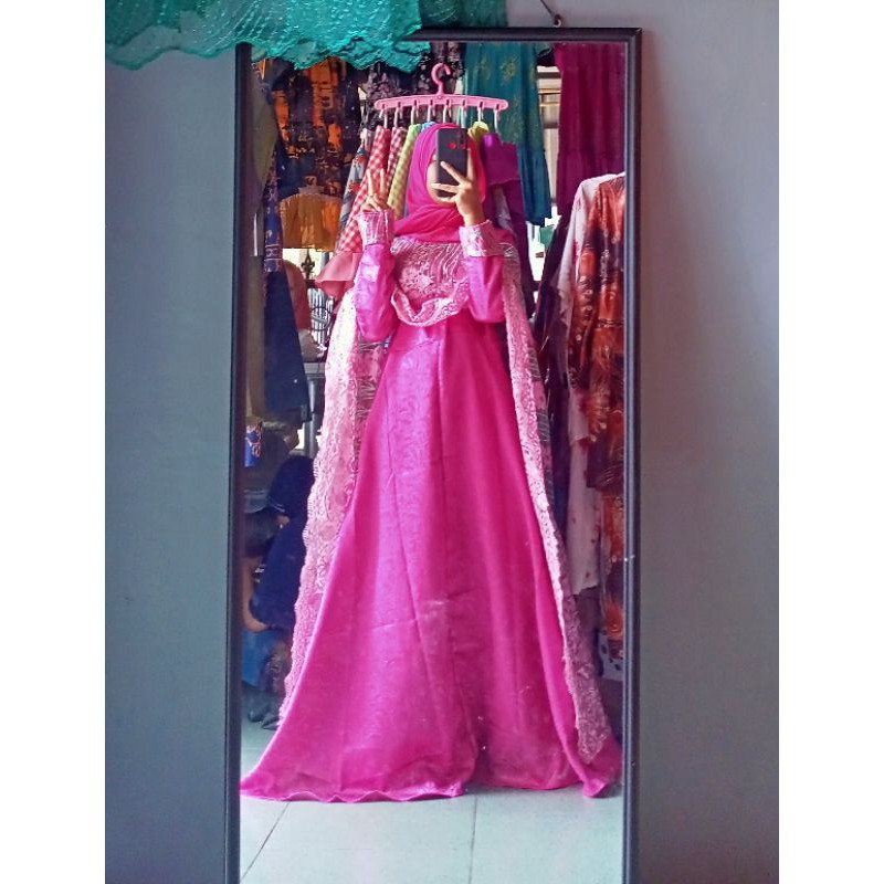 GAMIS LEBARAN / BAJU PESTA ANAK REMAJA MEWAH || BAHAN BROKAT JAGUAR