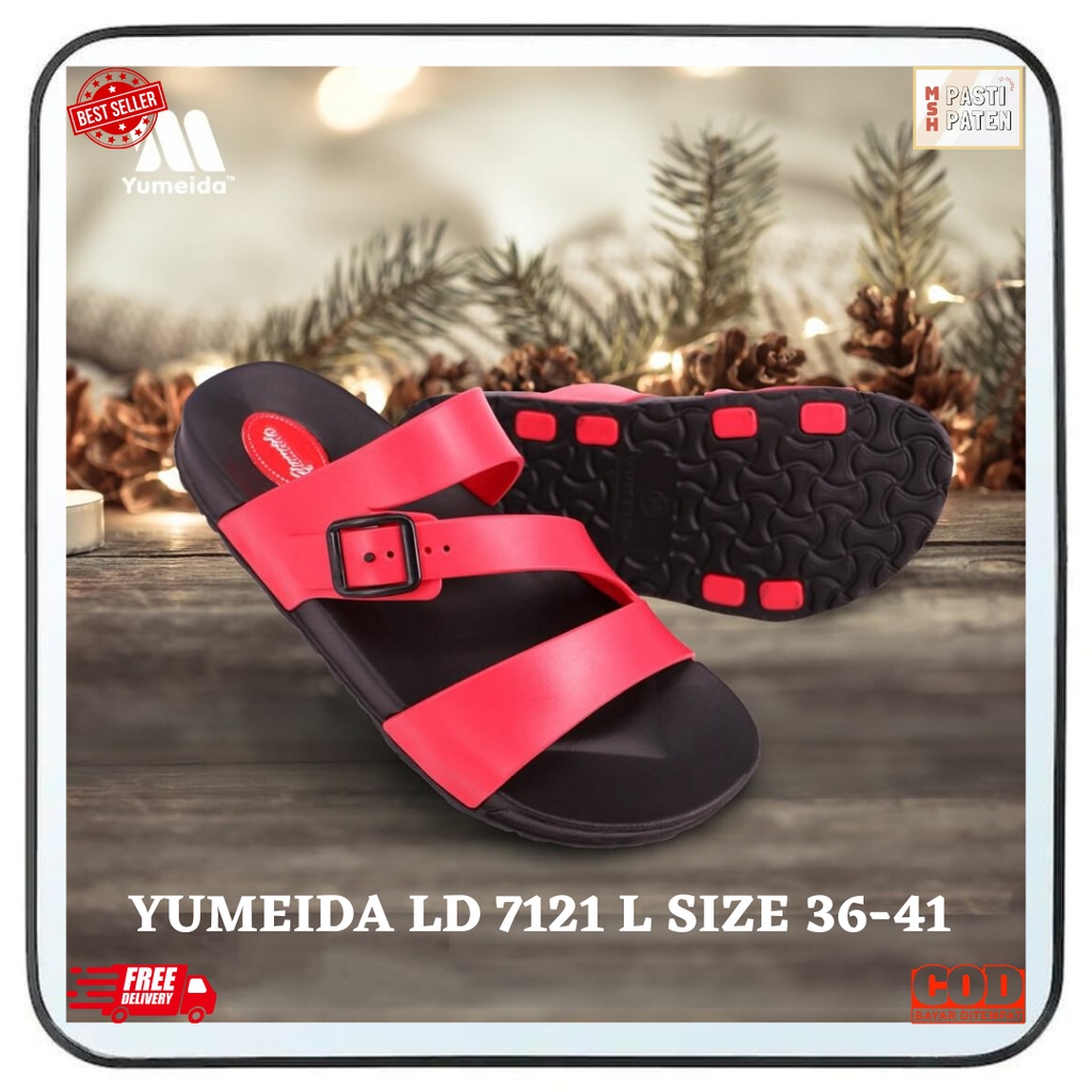 Sandal selop wanita bahan karet ori yumeida ld 7121 l ukuran 36-41 sendal cewe