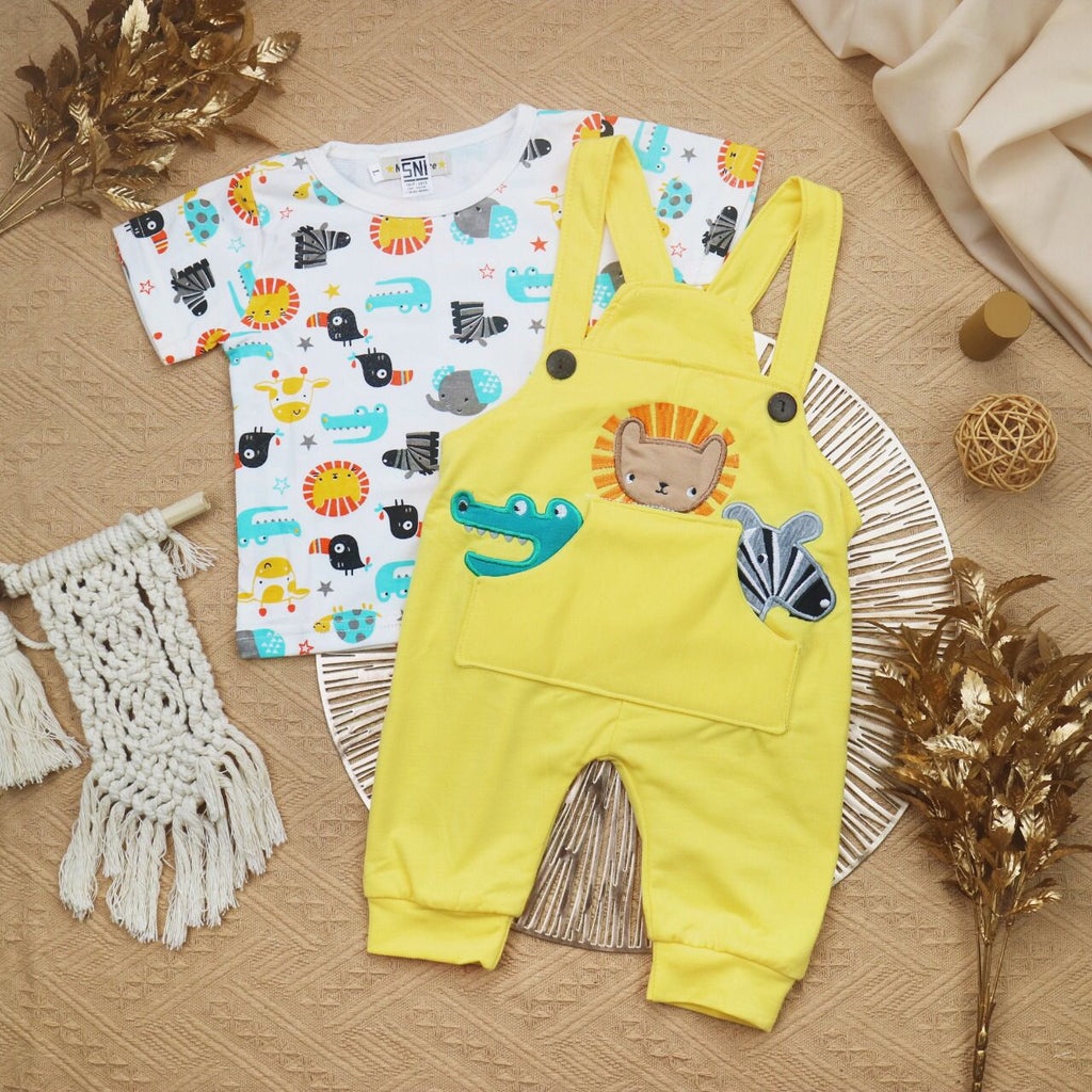 BARU! LIX002 - 2in1 Overall fashion Animals bayi cowok laki-laki baju kodok Pergi Jalan Casual