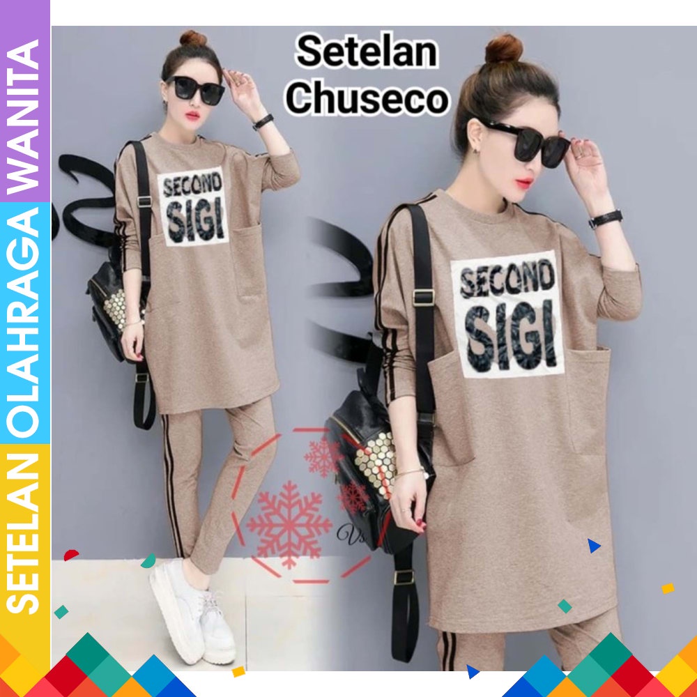 BAJU Olahraga WANITA Aerobics KAOS SENAM Fitnes Cewek PAKAIAN Lari Gym Zumba ADL02 Tunik Hijab Set