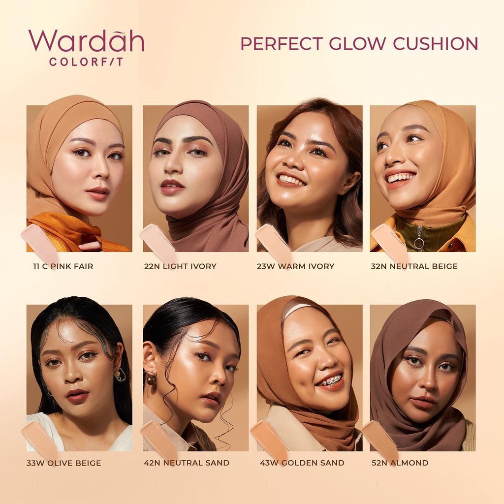 ⭐BAGUS⭐ WARDAH Colorfit Perfect Glow Cushion SPF 33 PA++ - Bedak Tahan 12 Jam