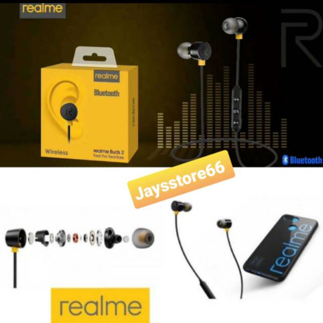 Handsfree Headset Earphone Bluetooth Realme Buds 2 Magnetic