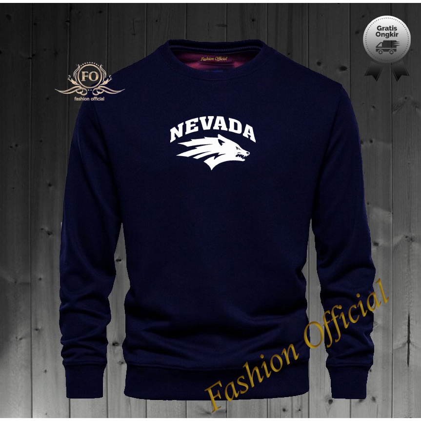 COD Sweater Hoodie Distro Nevada Text Putih Premium Quality Sweater Pria Wanita Distro Terkeren - Sw