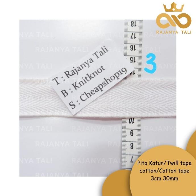 

[BISA COD] Pita Katun/Twill tape cotton/Cotton tape 3cm 30mm