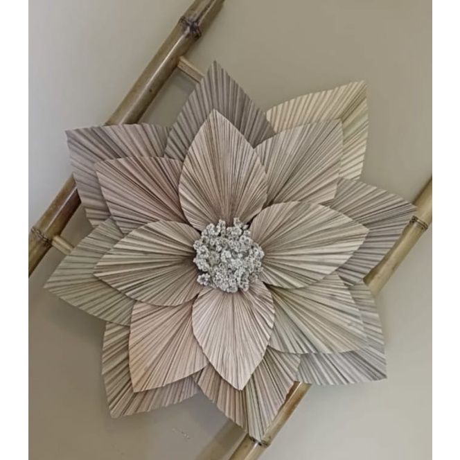 Daun Palem Kering Walldecor Daun Palem Dekorasi Dinding Palem Ukuran M