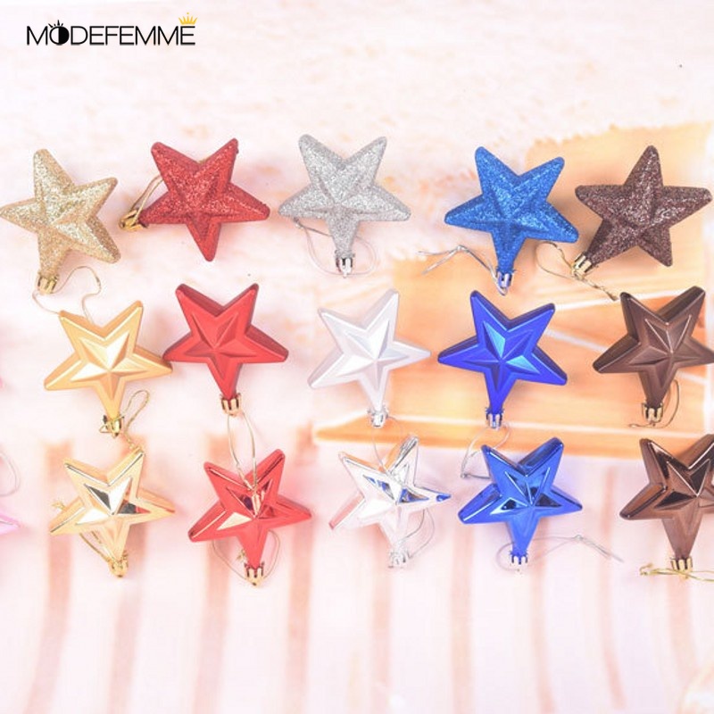 [ 7Cm Three-Dimensional Plastic Five-Pointed Star Set Decoration For Christmas children birthday wedding party ]