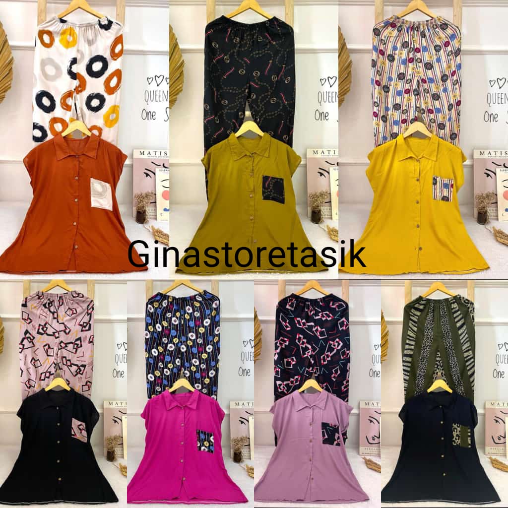 Queena One Set  LD +- 110 cm PB +- 70 cm Pj. Celana +- 100 cm b