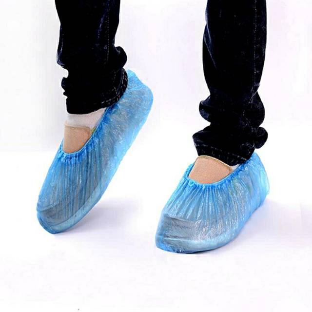 isi 100pcs sarung sepatu medis anti bakteri anti kuman plastic shoes cover HB03