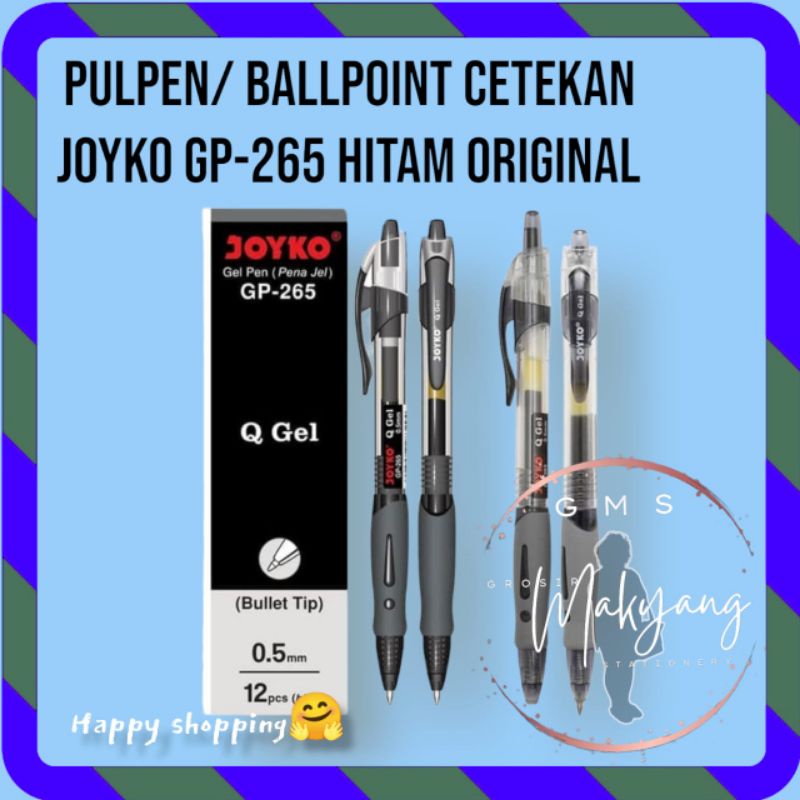 

Pulpen Gel Joyko GP-265(Pcs)/Ballpen/Pena Gel/Ballpoint Gel/Pen Cetekan Original