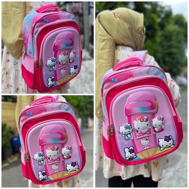 Tas Ransel karakter unicorn hello kitty embos timbul tas impor Ukurna 42cm Besar