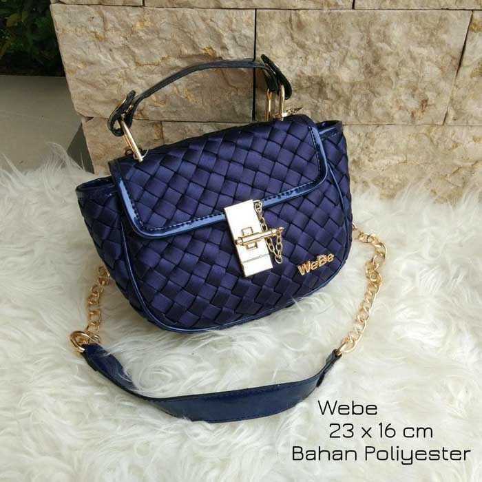 Terbatas Tas Import Slingbag Tas Selempang Tas Grosir Webe Rantai Warna Biru