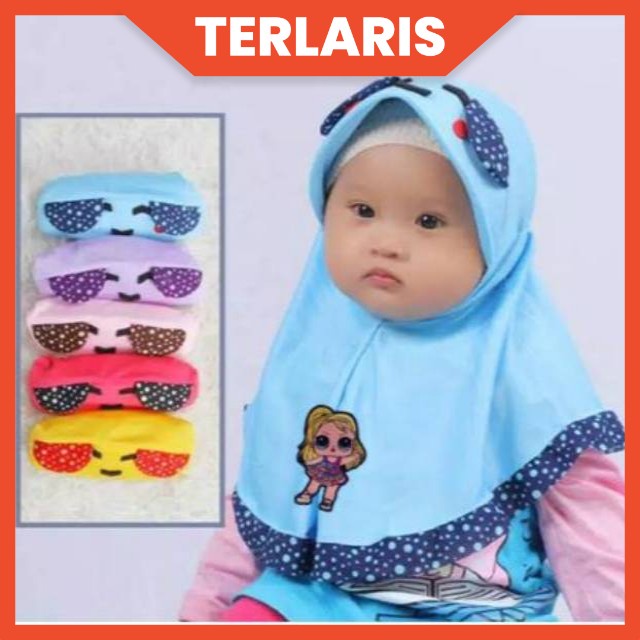 JILBAB ANAK &amp; BAYI LUCU LOL LED MUSIK 0-2 TAHUN UNYIL / HIJAB ANAK BAYI KARAKTER LUCU