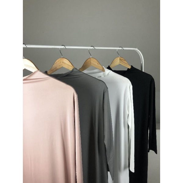 Inner Dress Gamis / Daleman Hitam Bahan Jersey Spandek Premium