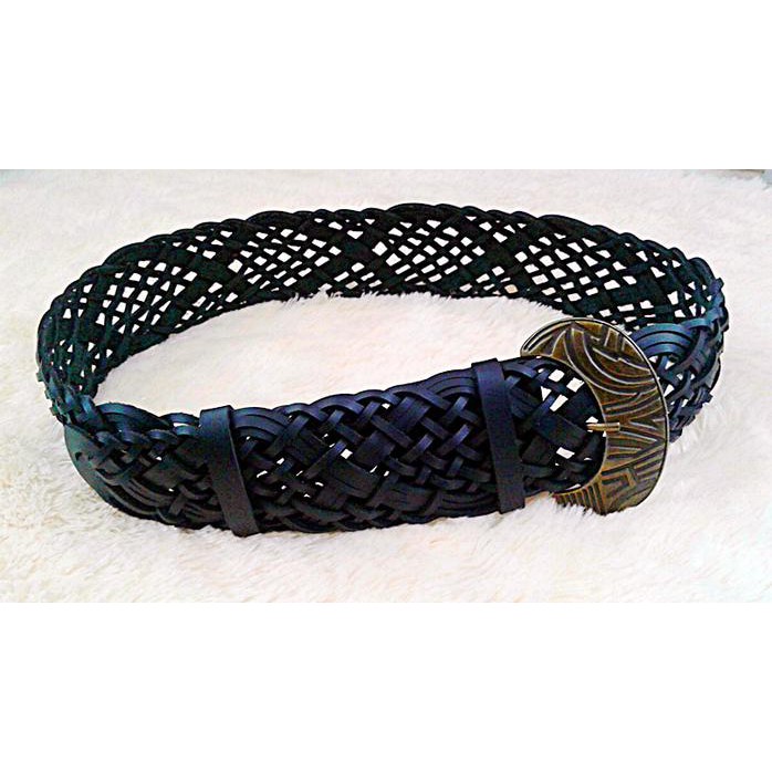 Gesper Kepang Semi Kulit Jumbo.Ikat Pinggang Sabuk Fashion Wanita.