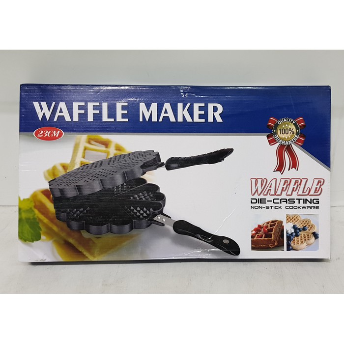 Waffle Maker Teflon Tebal Anti Lengket 23 cm