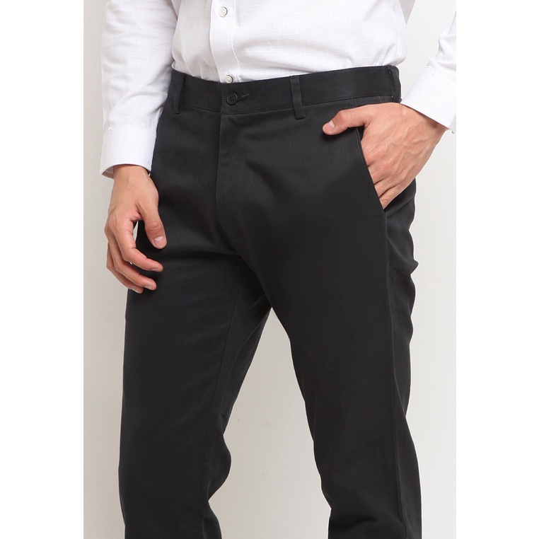 LARUSSO Celana Panjang Pria Chinos Slimfit Stretch -  Black WG43RAMAYANA JAKTIM