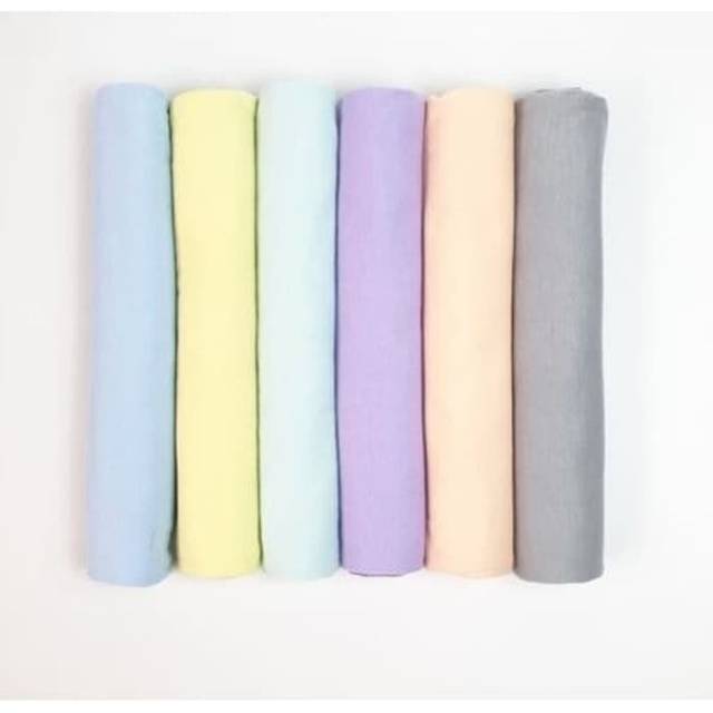 Bedong Kaos Polos Isi 6pcs Rainbow Pastel Bedong Bayi Baby Swaddle