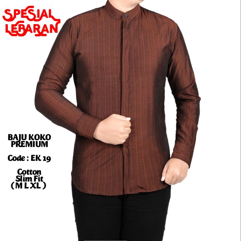 BAJU KOKO PRIA LENGAN PANJANG KATUN HALUS COLINDION CK09