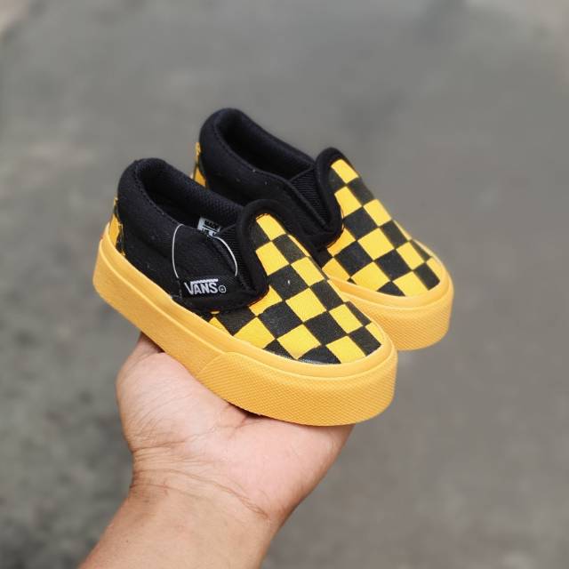 SEPATU ANAK SLIP ON CHECKERBOARD  PREMIUM