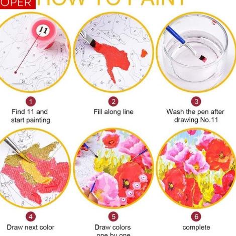 

8.8 Best Seller TOPER Paint By Number Kit DIY 20x20 Canvas (Free Kuas dan Cat Air) Painting Set/ Canvas Lukisan 20x20 ,,