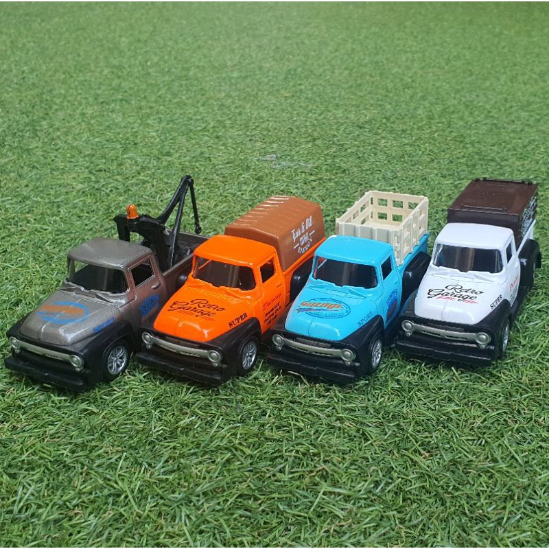 Mainan Diecast mobil pick up classic Vintage car Miniatur Mobil Mobilan Jadul Pickup