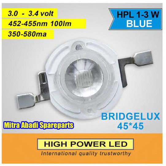 Pengiriman Cepat Hpl 3W / High Power Led 3 Watt Bridgelux Blue New