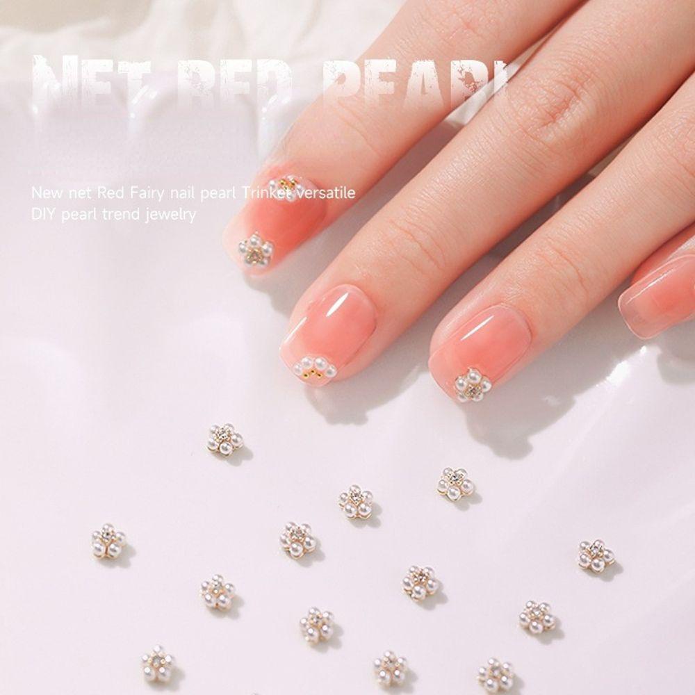 Mxbeauty Nail Art Charms Nail Kecantikan Kuku Salon Nail Art Perhiasan Alloy Charm Mutiara Tumpuk Bor Manicure Aksesoris