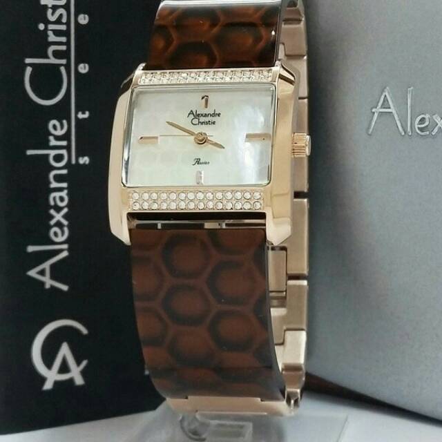 JAM TANGAN ALEXANDRE CHRISTIE WANITA 2591 ROSEGOLD BROWN AC CEWE