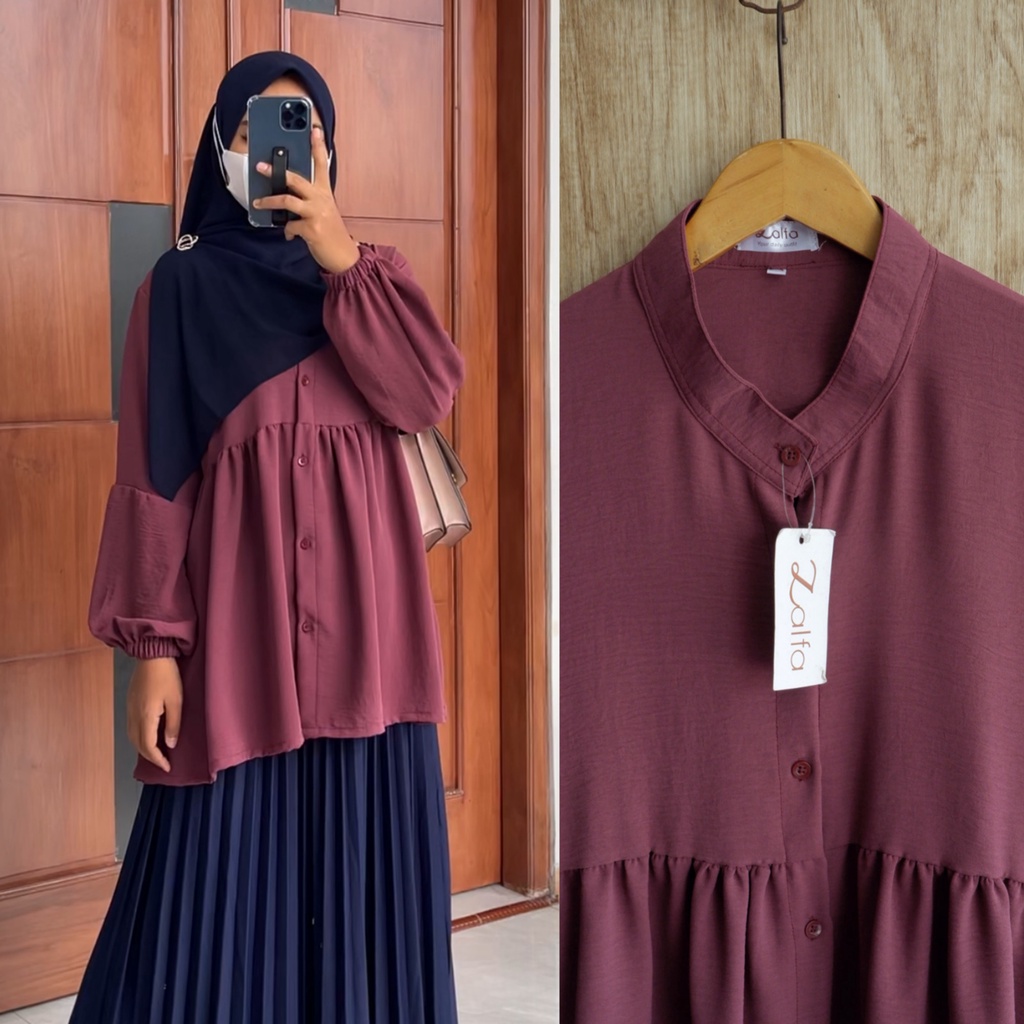 TANIA blouse by ZALFA OUTFIT / blouse polos / blouse crincle