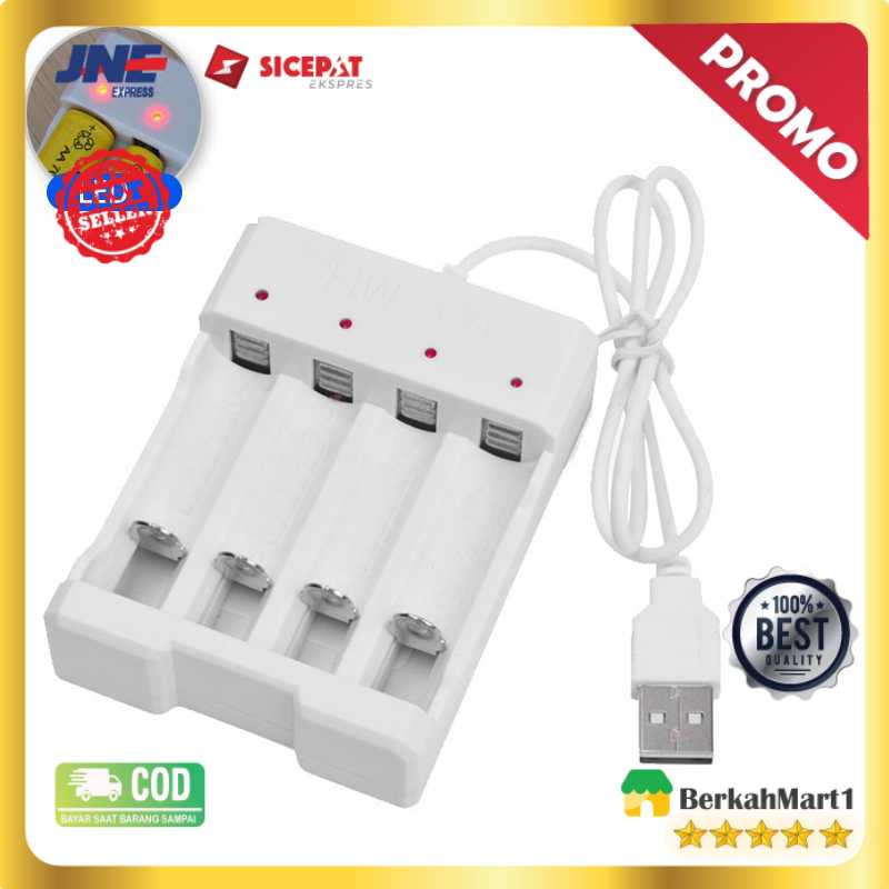 HCQWBING Charger Baterai USB Plug 4 slot for AA/AAA - H63