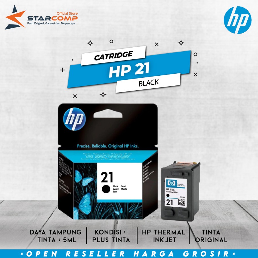 Catridge HP 21 Hitam/Black &amp; HP 22 Warna/Color Original