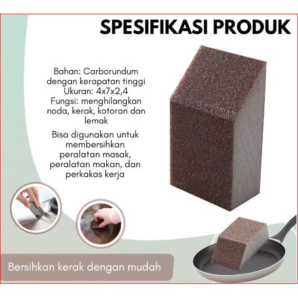 (NCS) [40 Gr] Nano Diamond Cleaner Magic Sponge / Pembersih Kerak Panci Stainless Gosong Ampelas