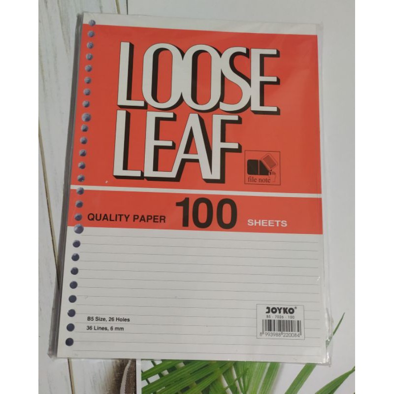 

Loose leaf Joyko B5-100/ B5-50/Isi binder / Refiil Binder Note / Loose leaf Garis