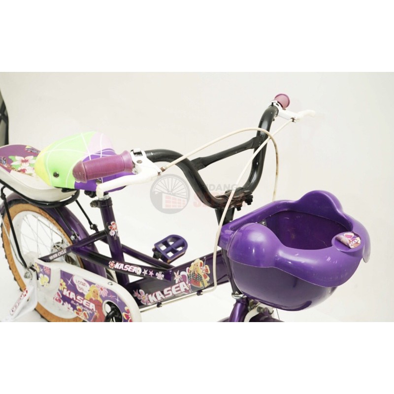 Sepeda Anak BMX Kasea Barbie 16 inch Cewek Perempuan roda 4 samping ungu wanita bisa COD NEW kredit-5