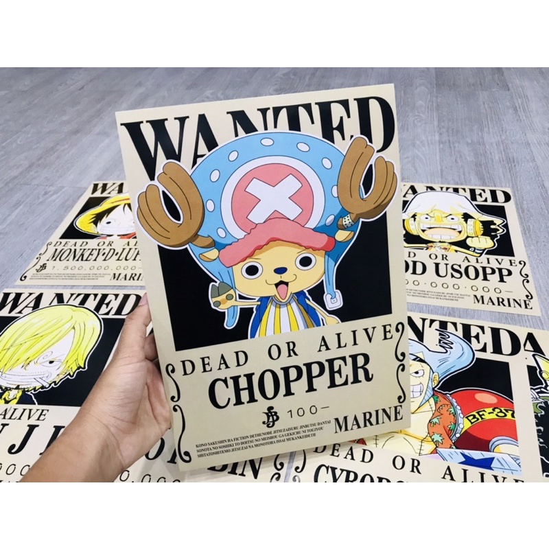 Set Poster Mugiwara Chibi Anime Manga One Piece (Tanpa Bingkai)