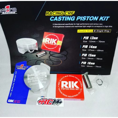 PISTON SEHER SEKER KIT SET MOTO1 MOTO 1 DIAMETER 68MM 68 MM PIN PEN 16 SATRIA FU CRF ORI MOTO1